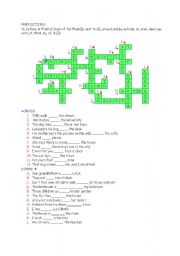 English Worksheet: Prepositions Puzzle