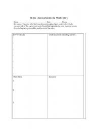 English Worksheet: video accountability worksheet