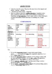 English Worksheet: Comparison of  Adjectives