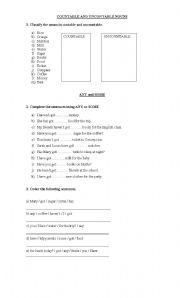 English Worksheet: countable and uncountable nouns