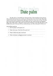 English worksheet: Date palm