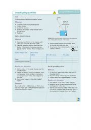 English worksheet: Investigating particles