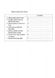 English Worksheet: Simple present