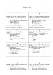 English Worksheet: speaking test