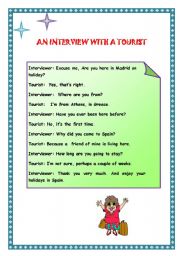 INTERVIEW WITH A TOURIST