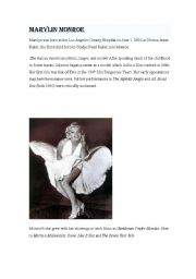 English worksheet: marilyn