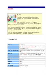 English worksheet: flat and house vocabulary (reading)