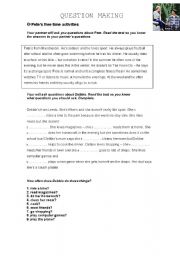 English Worksheet: SPEAKING PAIR WORK  -ASKING QUESTIONS