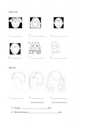 English worksheet: have got hair and eyes