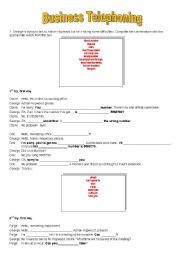 English Worksheet: Business Telephoning