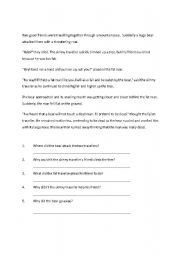 English worksheet: comprehension 