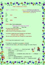English Worksheet: when while-2 pages