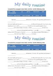 English worksheet: My Daily Routines