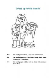 English worksheet: Dress up whole family