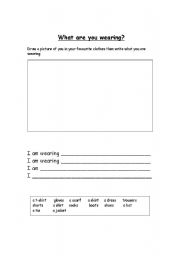 English Worksheet: What are you wearing?