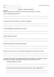 English Worksheet: Charlie and the Chocolate Factory Chapter 1 Review Questions