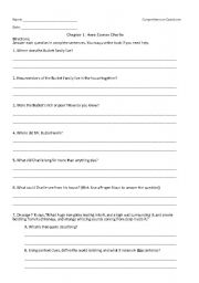 English worksheet: Charlie and the Chocolate Factory Chapter 1 Review Questions