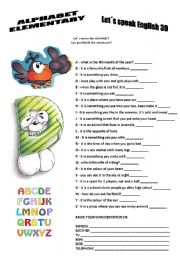 English Worksheet: Revision series 39 - Alphabet - Elementary