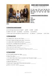 English Worksheet: HOW I MET YOUR MOTHER  TV series s01e01 worsheet