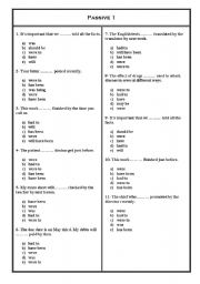 English Worksheet: passive voice questions