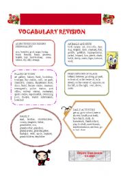 English Worksheet: VOCABULARY REVISION