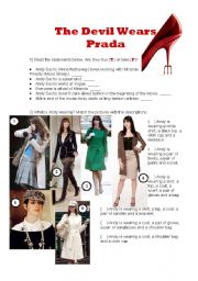 English Worksheet: The devil wears Prada