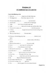 English Worksheet: if conditional type 0 and 1