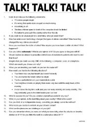 English Worksheet: Talk! Talk! Talk!