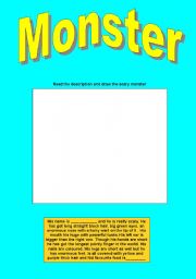 English Worksheet: MONSTER