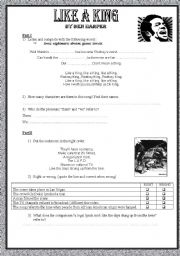 English Worksheet: like a king-Ben harper 