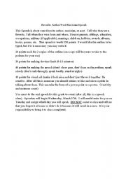 English Worksheet: Speech Assignment
