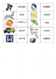 English Worksheet: Alphabet- Memory Game-Part 2