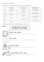 English Worksheet: comparatives and superlatives