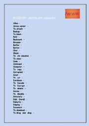 English Worksheet: glossary: working with computers