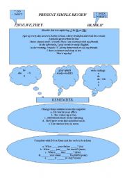 English worksheet: present tense review