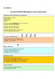 English Worksheet: First Class Commands