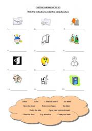 English Worksheet: Classroom instructions