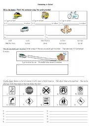 English Worksheet: how do you get to school