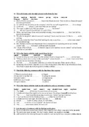 English Worksheet: vocabulary and phrasal verbs