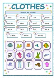 English Worksheet: Clothes