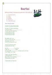 English Worksheet: I want to hold your hand