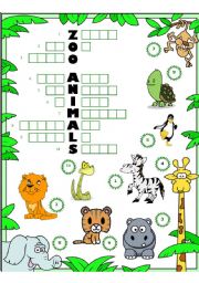 English Worksheet: ZOO ANIMALS ACROSTIC