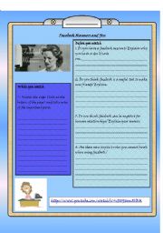 English Worksheet: Facebook Manners