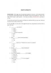 English Worksheet: Multiple Choice English