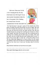 English Worksheet: the clever man