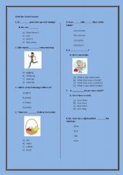 English worksheet: multiple choice various topics 2