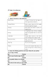 English Worksheet: In the Bookstore