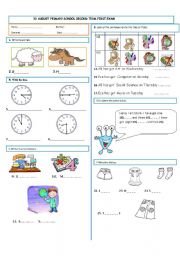 English Worksheet: Exam for the 4th graders (1)