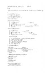 English worksheet: Second language exam