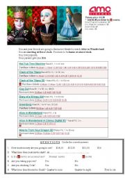 MOVIE THEATRE SCHEDULE TELLING TIME ALICE IN WONDERLAND